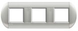 LivingLight Рамка овальная, 3 поста, цвет Алюминий