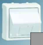 Simon 73 Алюминий Накладка 2-ой тлф/комп розетки(для 2-х коннекторов RJ45) (73086-63)