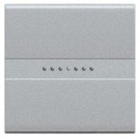 LivingLight Кнопка Axial с автоматическими клемами, размер 2 модуля, цвет алюминий