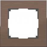 Рамка металлическая на 1 пост Werkel Aluminium (коричневая)