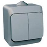 Выключатель двухклавишный IP44 Schneider Electric Этюд серый