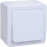 Выключатель одноклавишный для открытой установки IP54 IEK Гермес PLUS ВС20-1-0-ГПБ (белая клавиша)