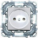 Розетка без заземления со шторками (винтовой зажим) Schneider Electric Unica белая