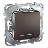 Переключатель одноклавишный с подсветкой Schneider Electric Unica Top графит