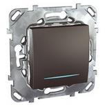 Выключатель кнопочный с подсветкой Schneider Electric Unica Top графит