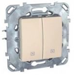 Выключатель нажимной для управления рольставнями Schneider Electric Unica бежевый