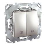 Выключатель нажимной для управления рольставнями Schneider Electric Unica Top алюминий