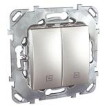 Выключатель для управления рольставнями с фиксацией Schneider Electric Unica Top алюминий