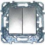 Выключатель двухклавишный Schneider Electric Unica Top алюминий