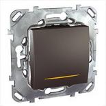 Выключатель одноклавишный двухполюсный 16A с подсветкой  Schneider Electric Unica Top графит