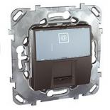 Розетка компьютерная одинарная RJ 45 категории 5е с полем для надписи Schneider Electric Unica Top графит