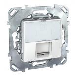 Розетка компьютерная одинарная RJ 45 категории 6 с полем для надписи Schneider Electric Unica белая