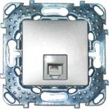 Розетка телефонная одинарна RJ11 (4 контакта) Schneider Electric Unica Top алюминий