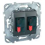 Розетка акустическая двойная Schneider Electric Unica Top графит
