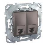 Розетка телефонная двойная RJ11 (4 контакта) Schneider Electric Unica Top графт