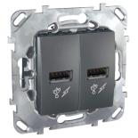 Зарядное устройство USB 2.0 Schneider Electric Unica Top графит