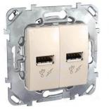 Зарядное устройство USB 2.0 Schneider Electric Unica бежевое