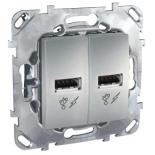 Зарядное устройство USB 2.0 Schneider Electric Unica Top алюминий