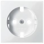 Лицевая панель розетки с заземлением 220В Schneider Electric Merten System M (полярно-белая)