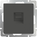 Розетка компьютерная одинарная Ethernet RJ45 Werkel (серо-коричневая)
