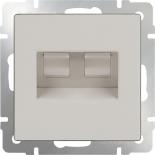 Розетка компьютерная двойная Ethernet RJ45 Werkel (слоновая кость)