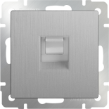 Розетка компьютерная одинарная Ethernet RJ45 Werkel (серебряный рифленый)