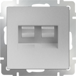 Розетка компьютерная двойная Ethernet RJ45 Werkel (серебряная)