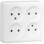 Розетка четверная без заземления Schneider Electric Этюд белая