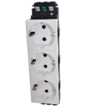 Розетка Legrand Mosaic DLP 3х2К+3 белая со шторками 6М