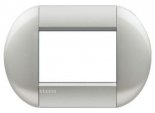 LivingLight Рамка овальная, 3 модуля, цвет Алюминий