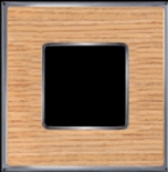 Рамка на 1 пост, VINTAGE WOOD, гор./верт, цвет OAK- Bright Chrome