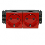 Розетка Legrand Mosaic DLP 2х2К+3 красная 4М