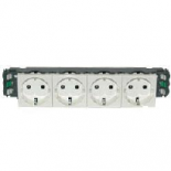 Розетка Legrand Mosaic DLP 4х2К+3 белая 8М