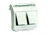 Компьютерная розетка  RJ45 кат.5E ( разъем PcNet) DKC Brava 2 модуля белая