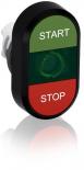 Кнопка двойная MPD4-11G (зеленая/красная) зеленая линза с текстом (START/STOP)