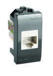 Компьютерная розетка  RJ45 кат.5E ( разъем PcNet) DKC Brava 1 модуль черная